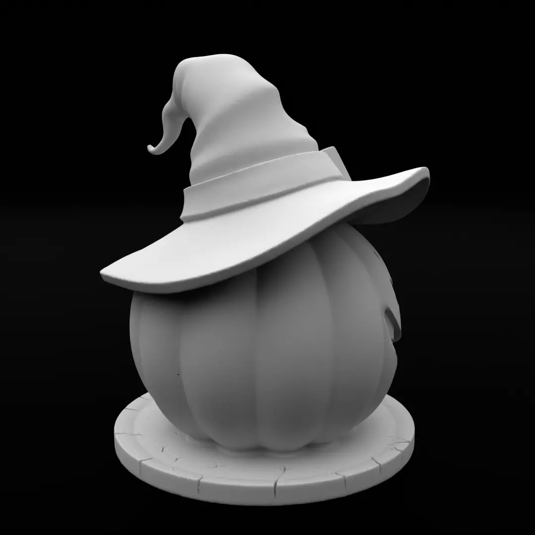 Witch Hat Pumpkin Jack O Lantern - 3D Print Model 3D print model_2