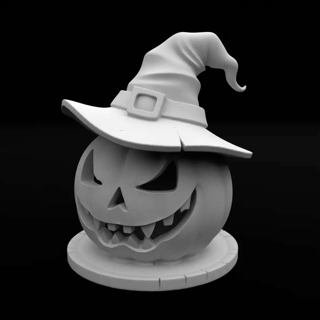 Witch Hat Pumpkin Jack O Lantern - 3D Print Model 3D print model_1