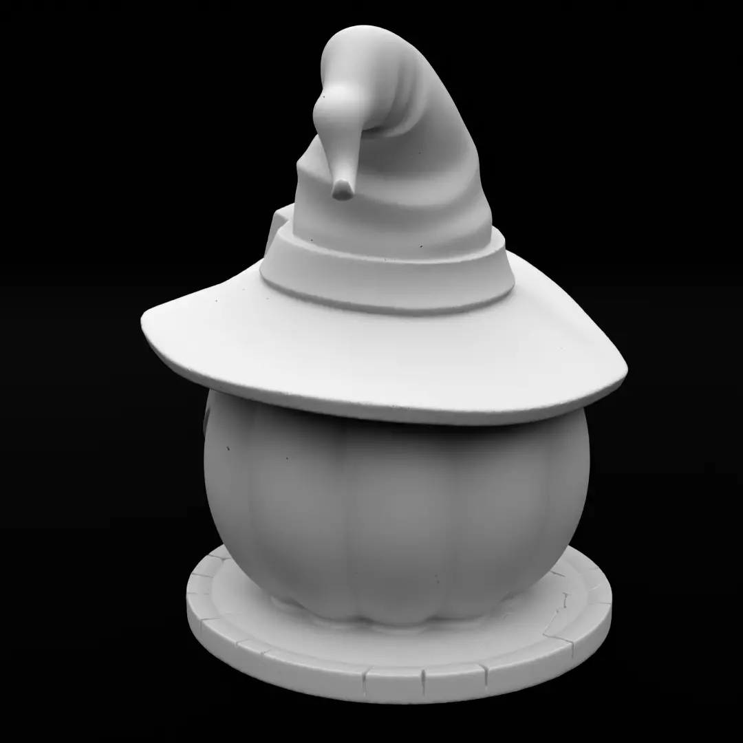 Witch Hat Pumpkin Jack O Lantern - 3D Print Model 3D print model_4