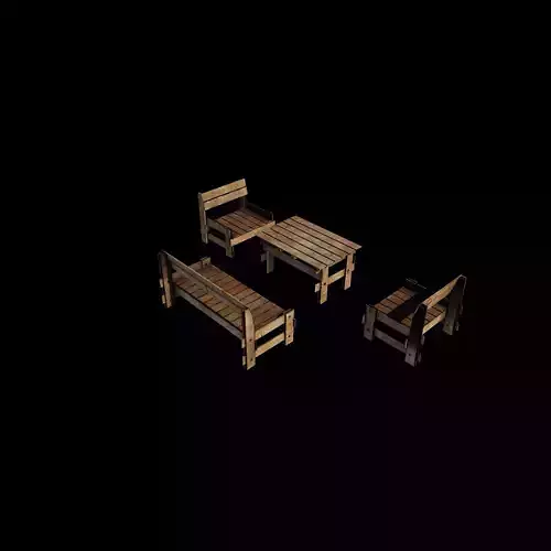 Garden Furniture 3D model 2