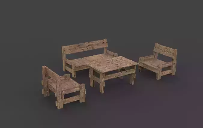 Garden Furniture 3D model 7