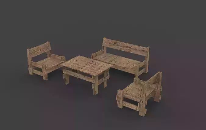 Garden Furniture 3D model 6