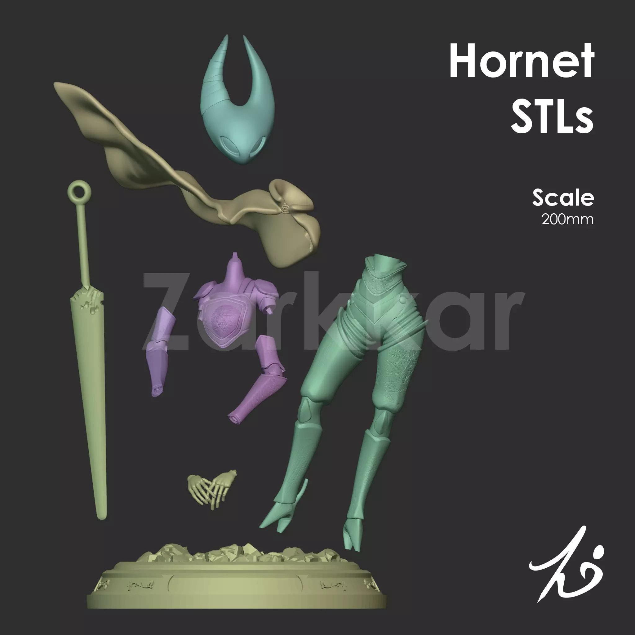 Hornet SilkSong - Hollow knight Fanart 3D print model_8