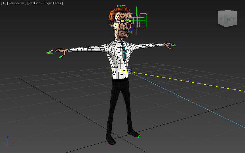 Jhon Cartoon Business Man Low-poly 3D model_7