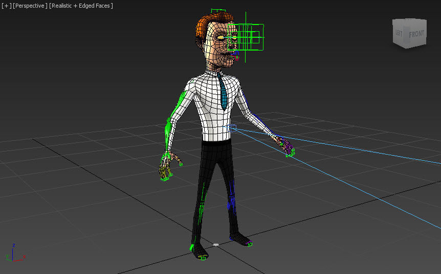 Jhon Cartoon Business Man Low-poly 3D model_8