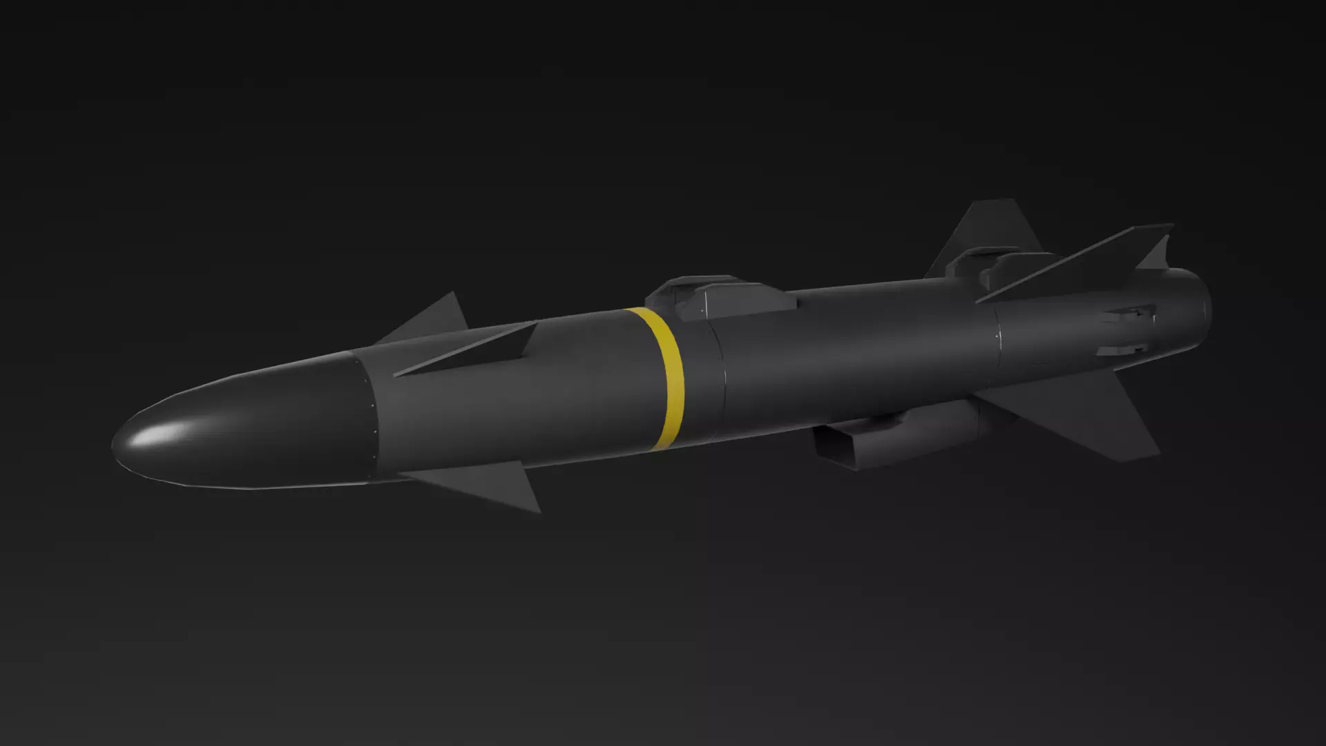 Low Poly RBS-15 Mk4 Anti-Ship Missile Game Ready Low-poly 3D model_0