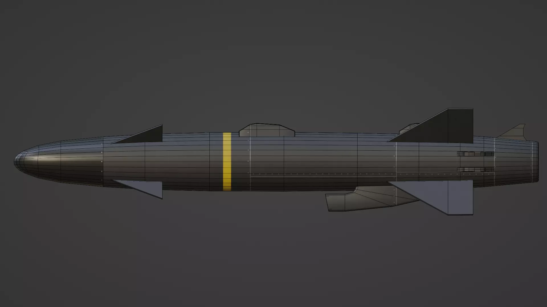 Low Poly RBS-15 Mk4 Anti-Ship Missile Game Ready Low-poly 3D model_3