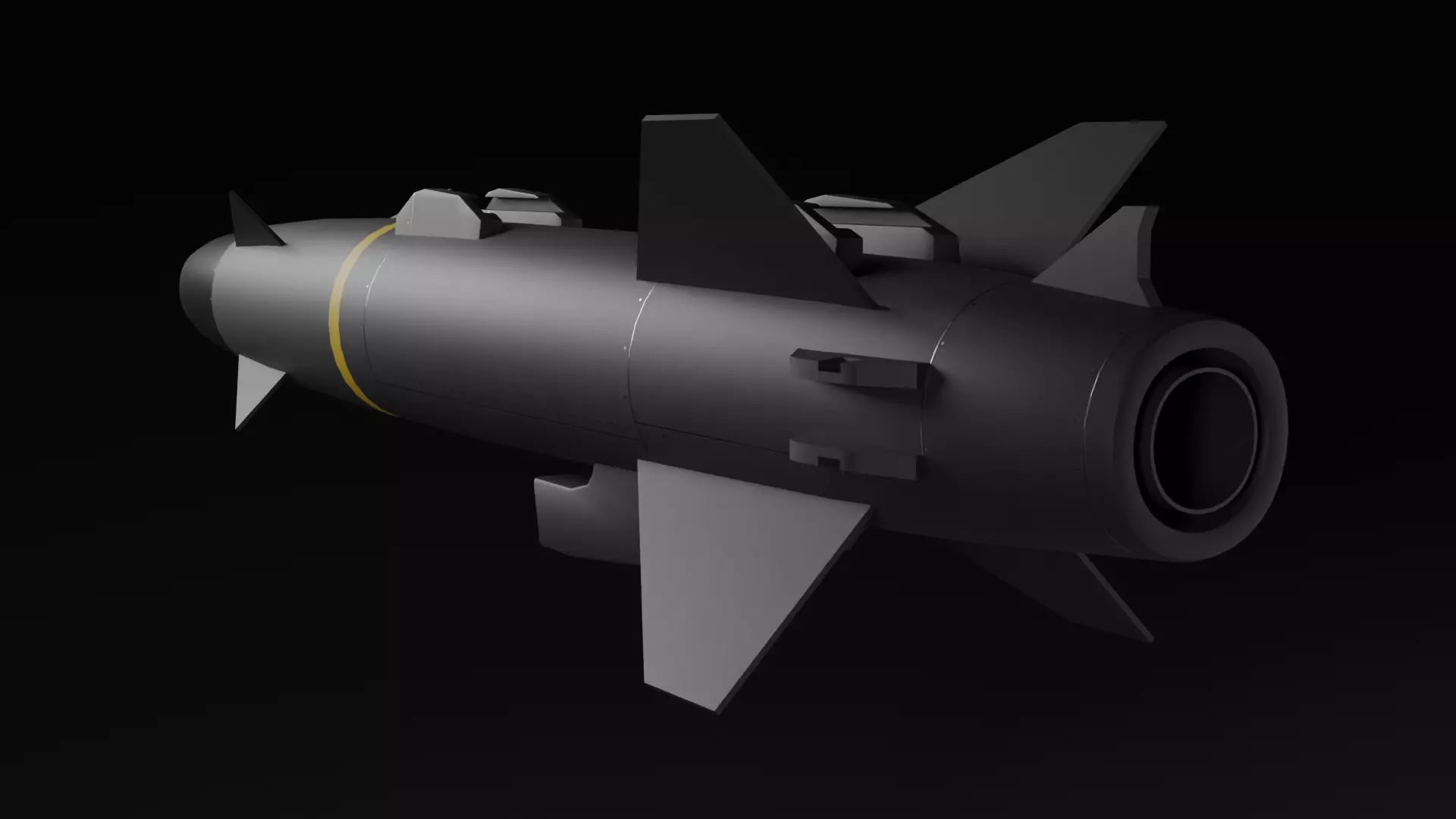 Low Poly RBS-15 Mk4 Anti-Ship Missile Game Ready Low-poly 3D model_1