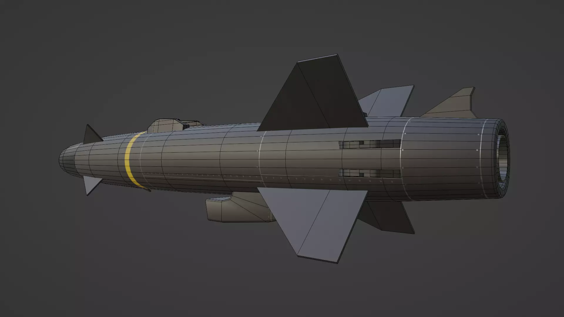 Low Poly RBS-15 Mk4 Anti-Ship Missile Game Ready Low-poly 3D model_4