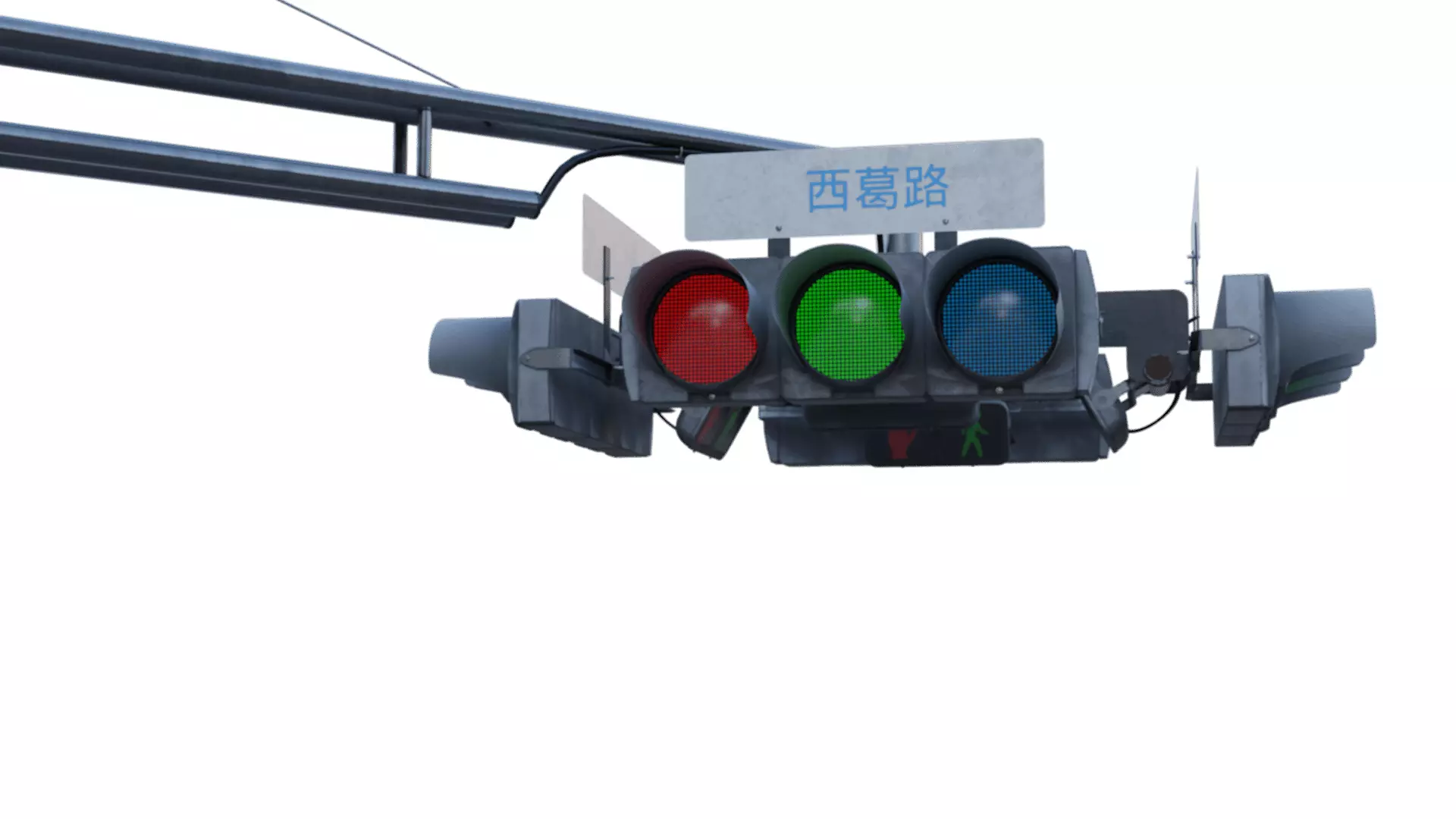 Traffic Light Intersection 3D model_10