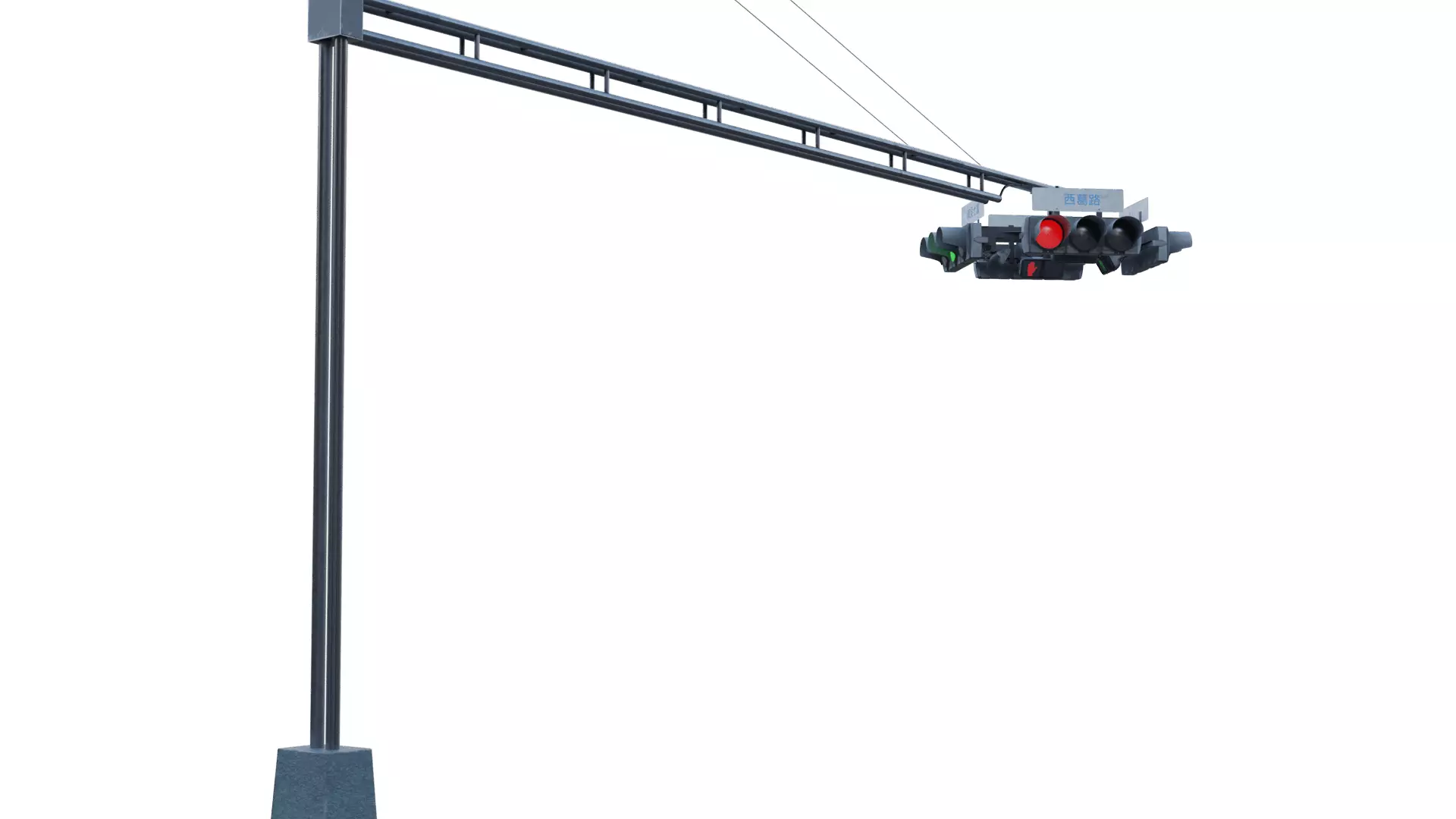 Traffic Light Intersection 3D model_2