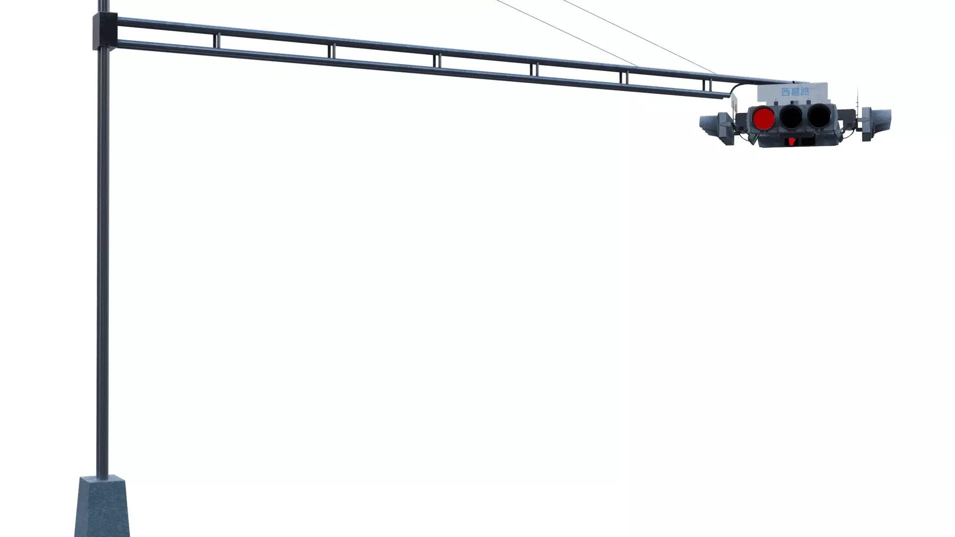 Traffic Light Intersection 3D model_5