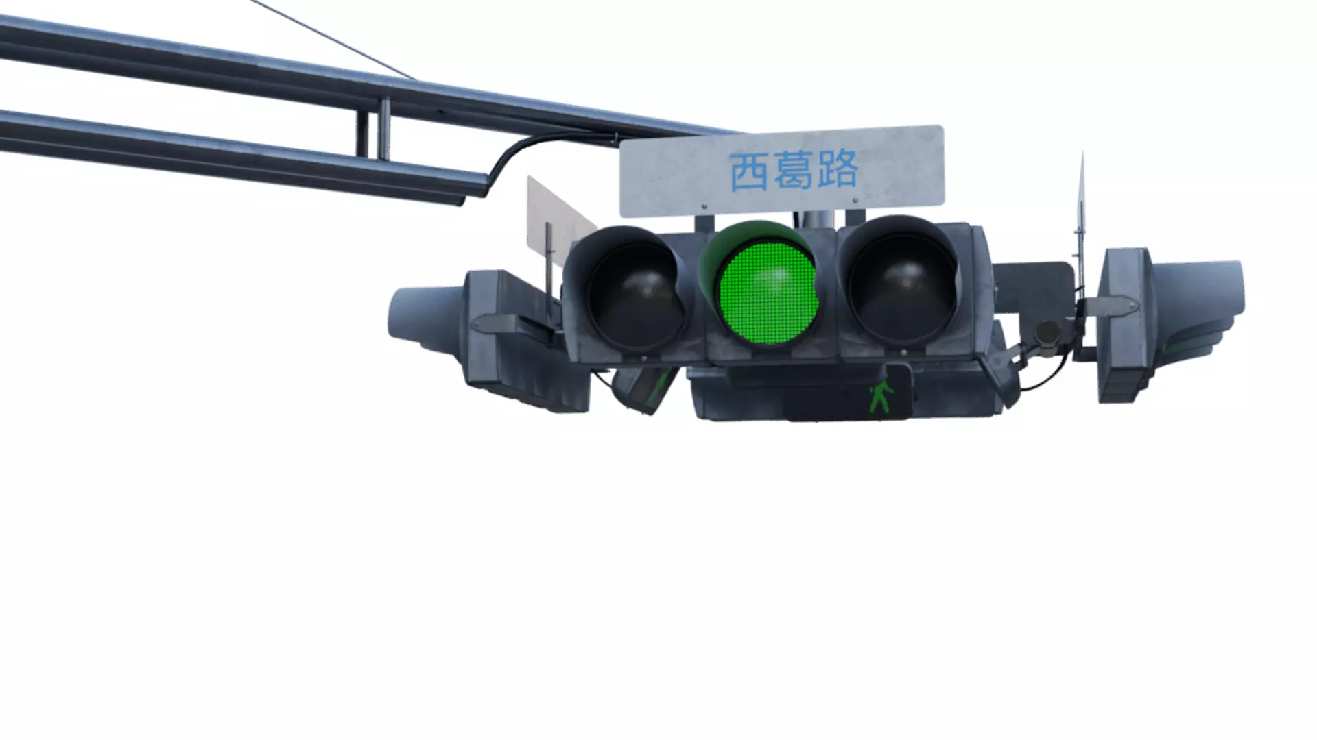 Traffic Light Intersection 3D model_7