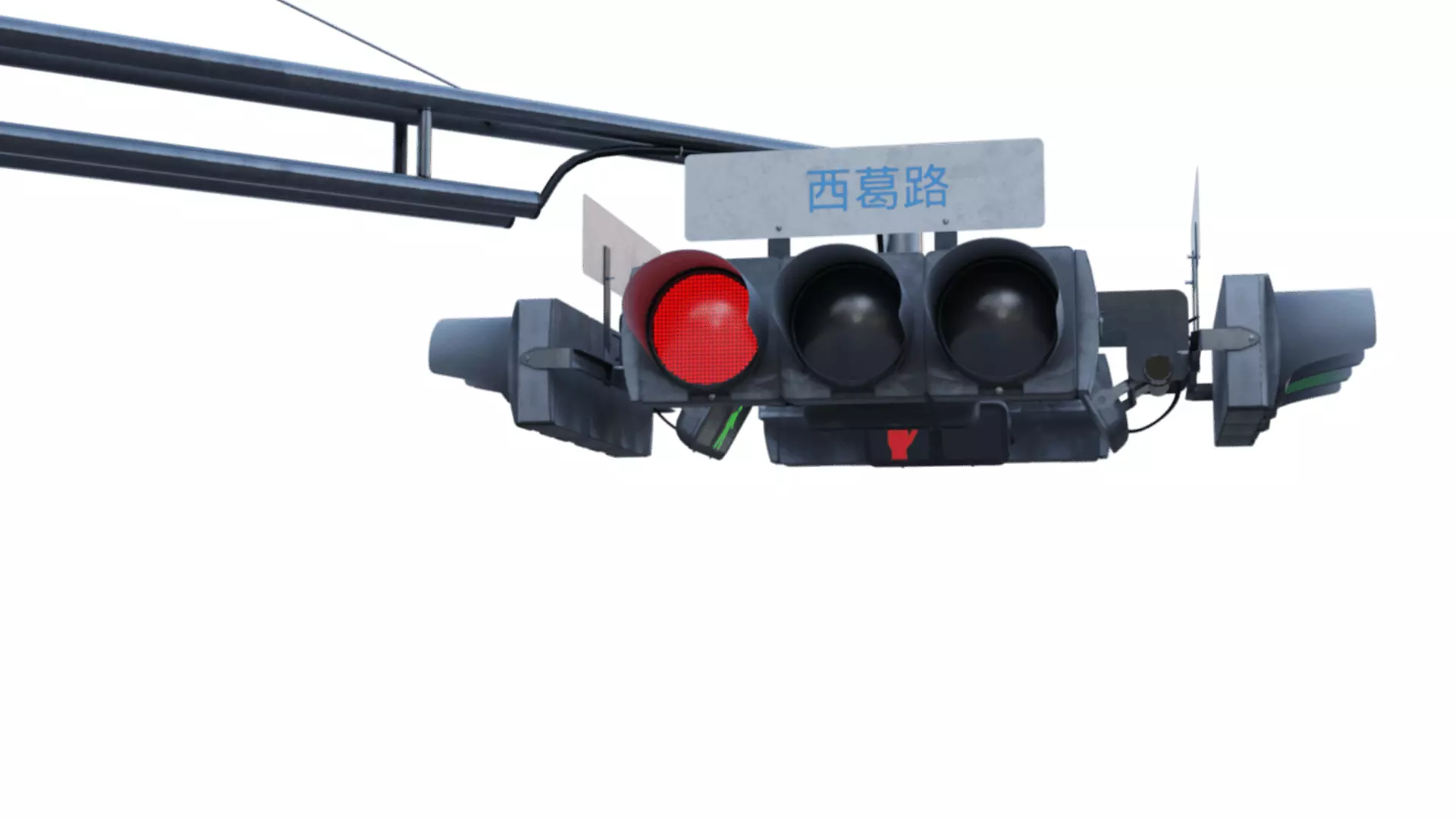Traffic Light Intersection 3D model_15