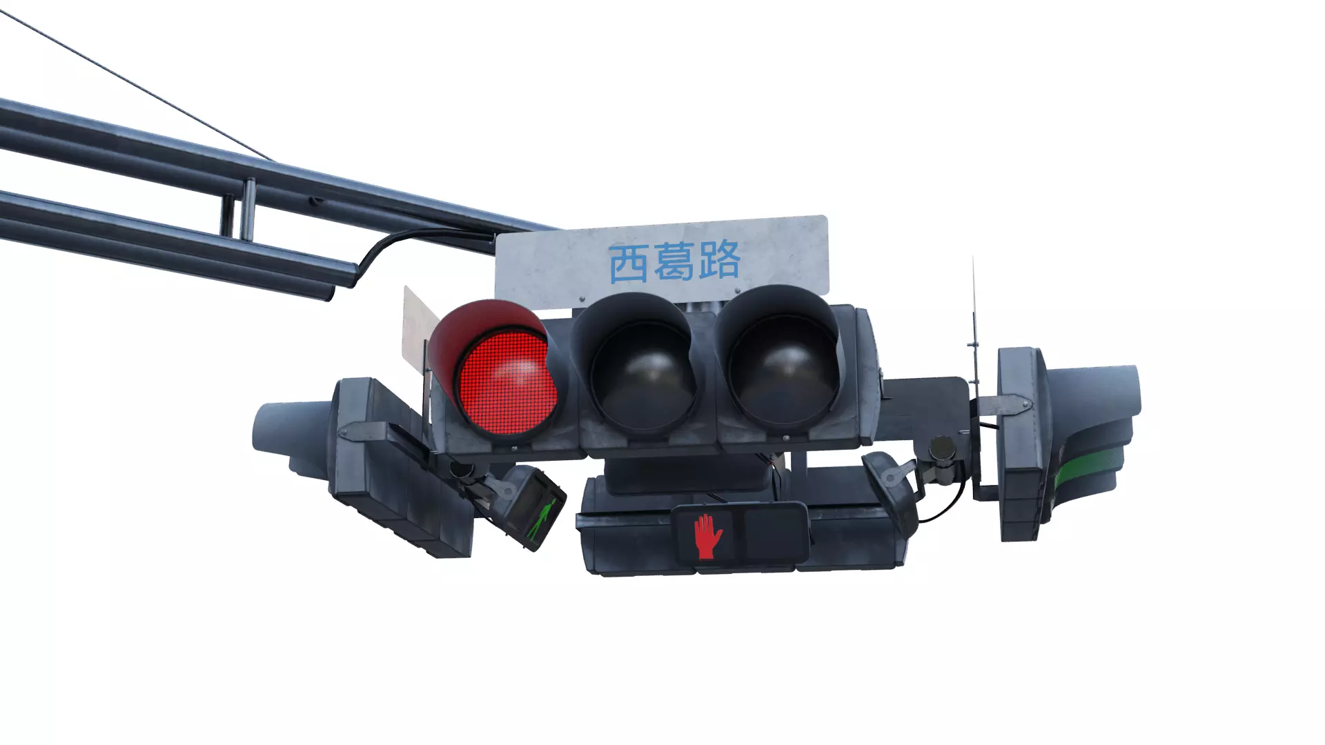 Traffic Light Intersection 3D model_3