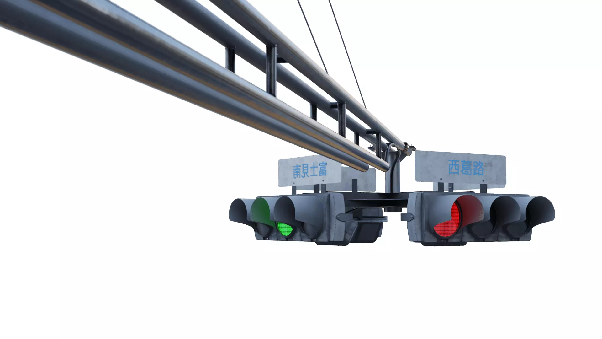 Traffic Light Intersection 3D model_6