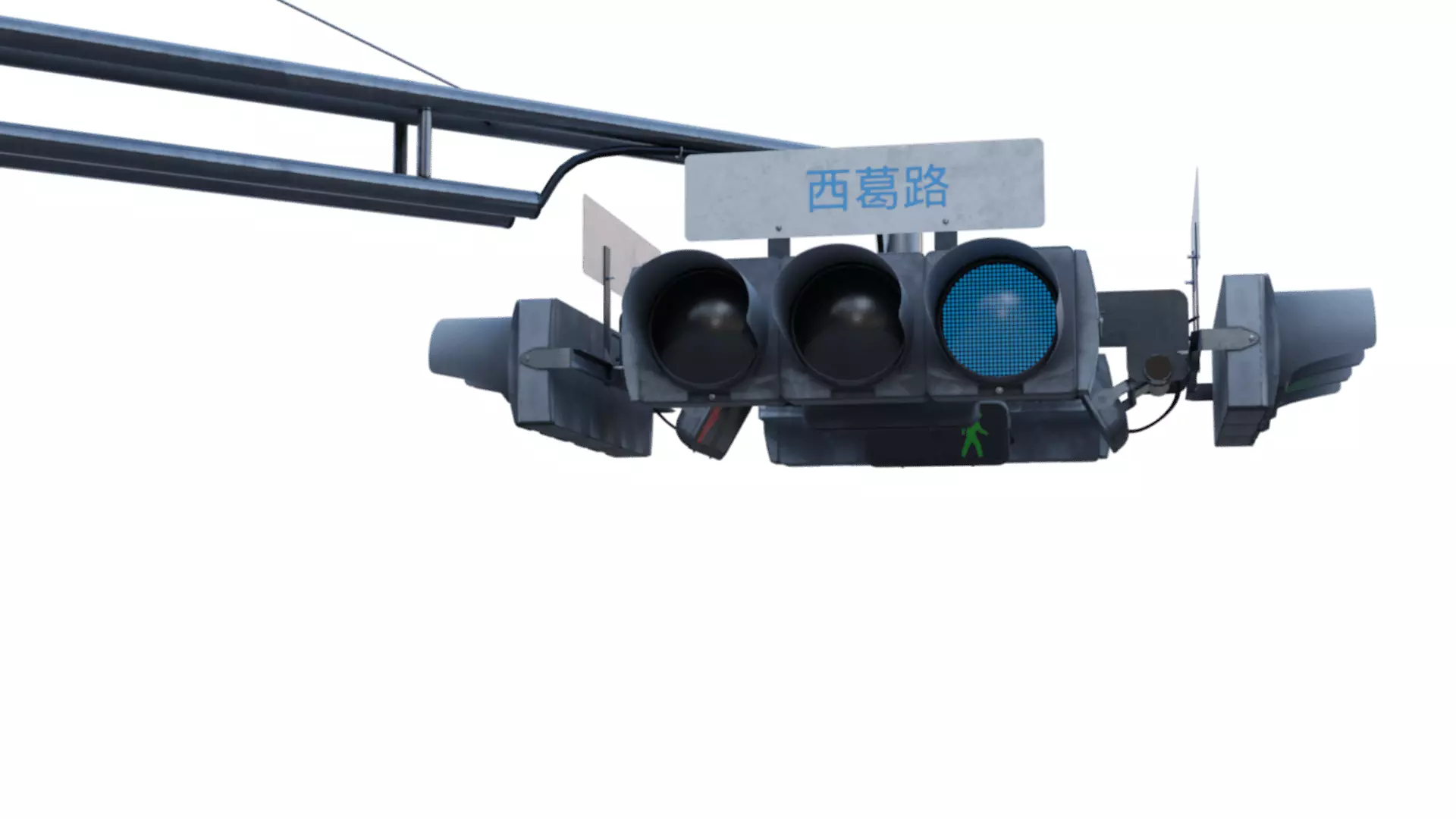 Traffic Light Intersection 3D model_11