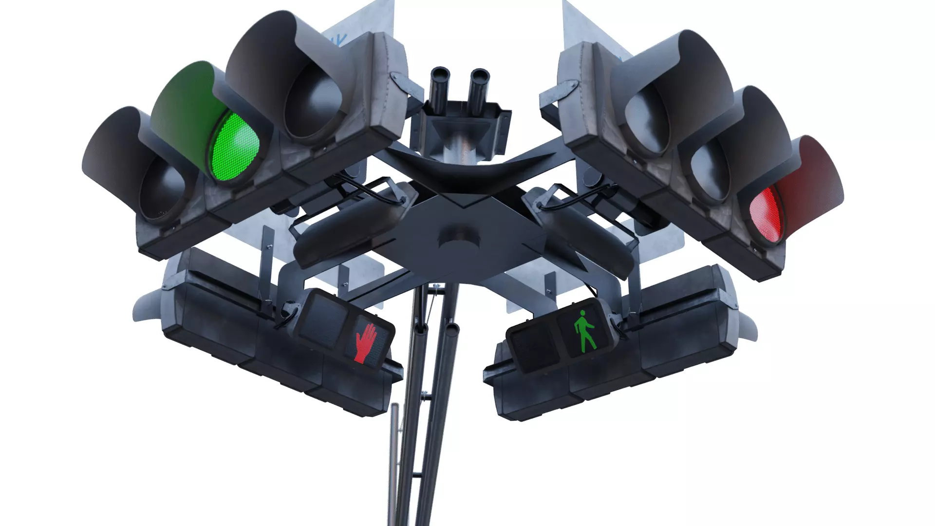 Traffic Light Intersection 3D model_1