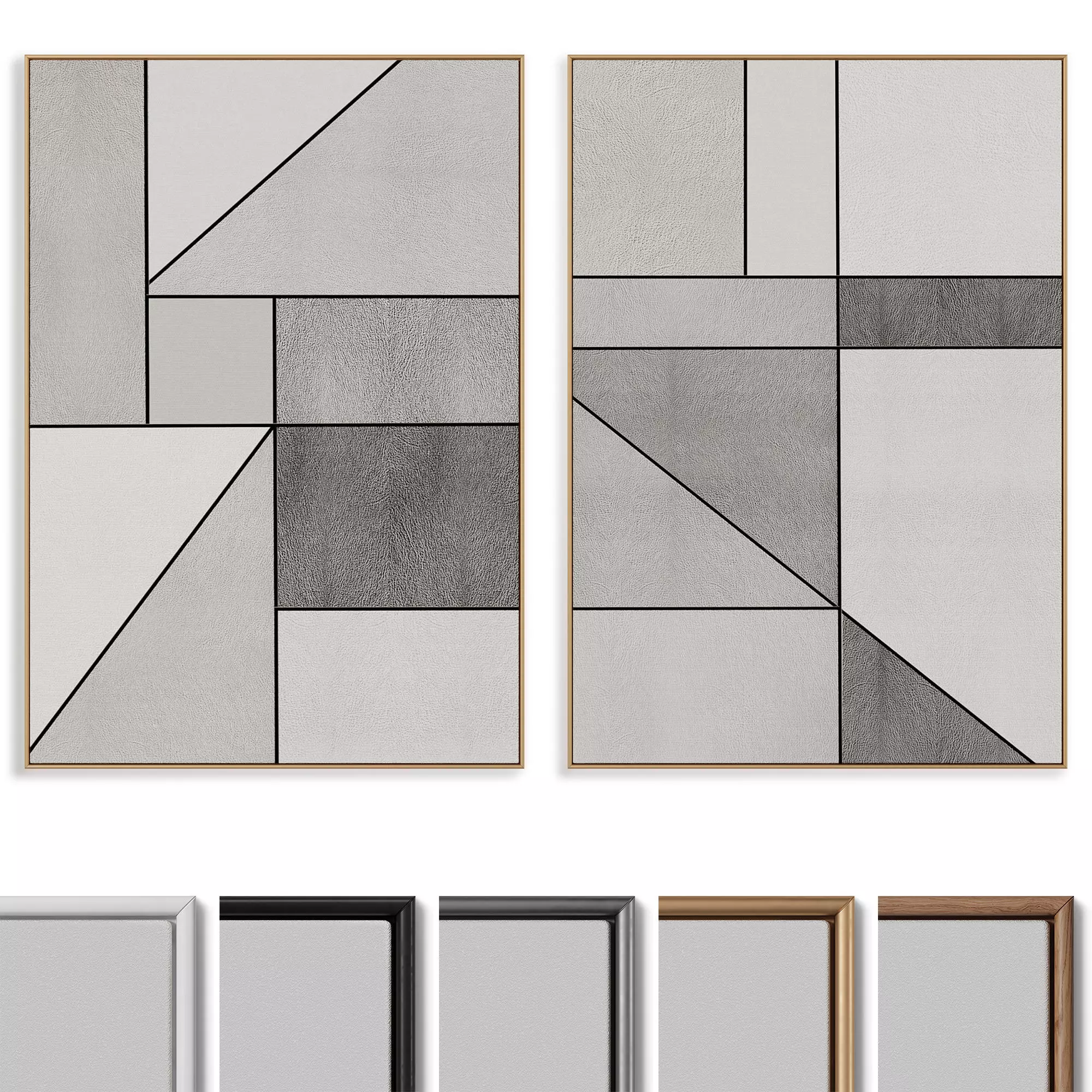 Abstract Painting Frame set 3D model_0