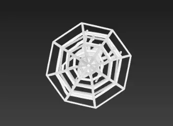 Dark Black Spider Hugging Gray Web 3D Model 3D print model_8