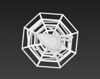 Dark Black Spider Hugging Gray Web 3D Model 3D print model_6