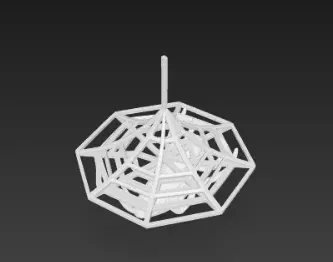 Dark Black Spider Hugging Gray Web 3D Model 3D print model_7
