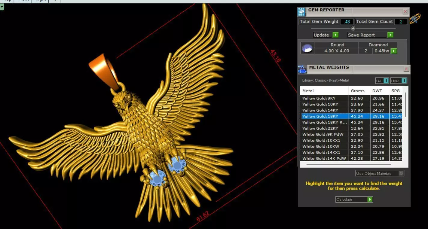 EAGLE -2 PENDANT 3D print model_1