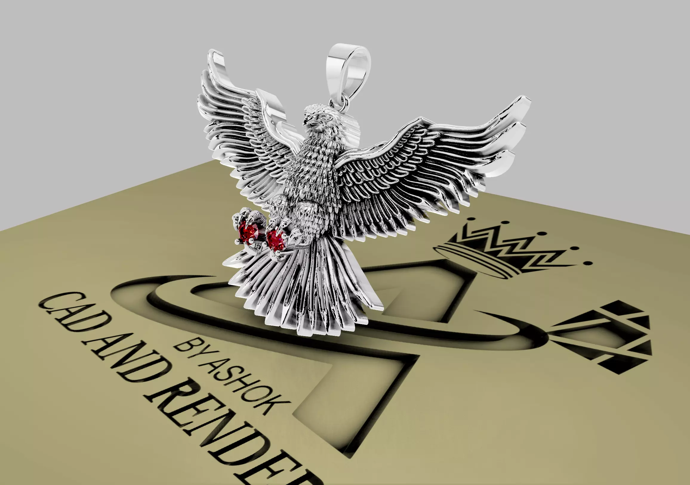 EAGLE -2 PENDANT 3D print model_2