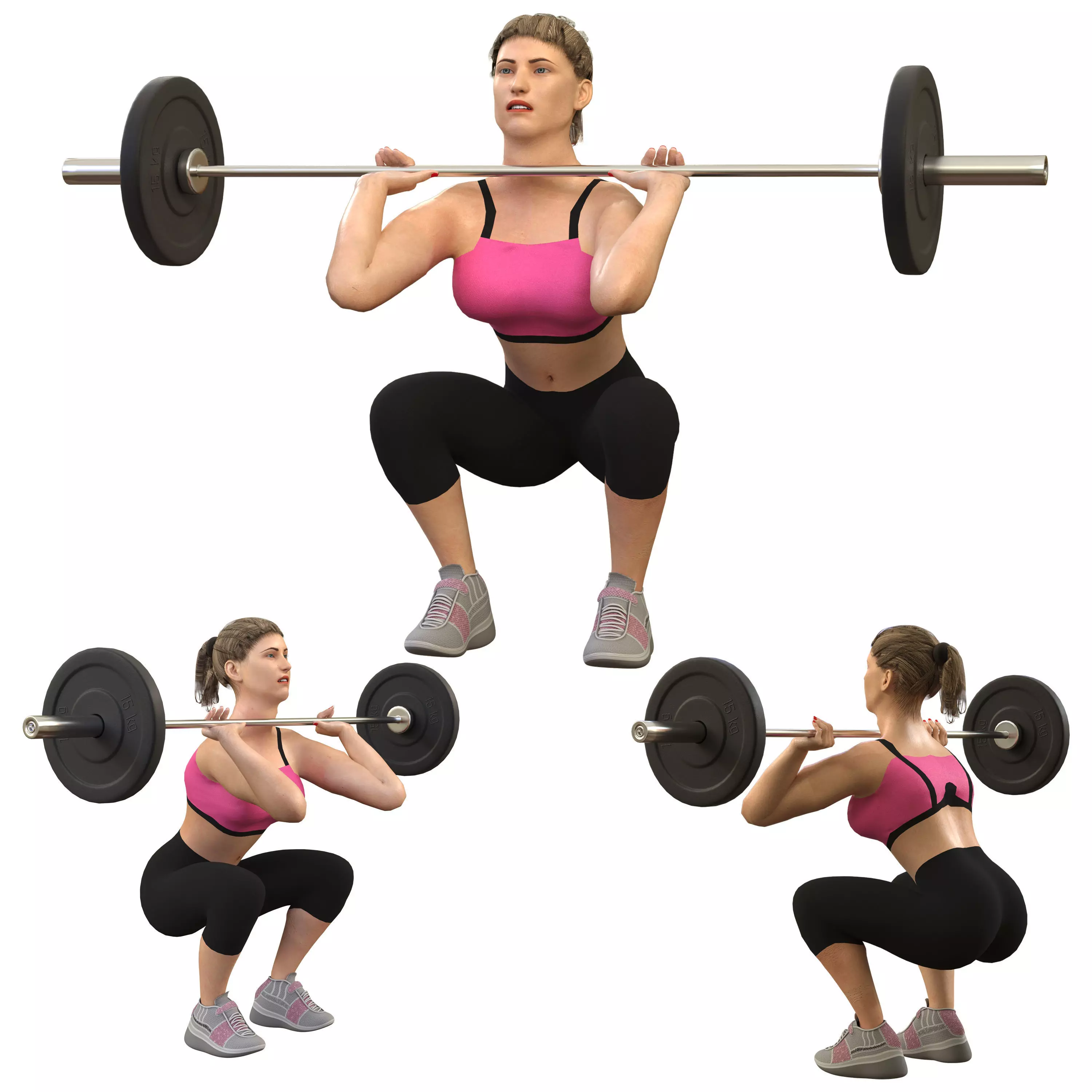 Girl in gym 3D model