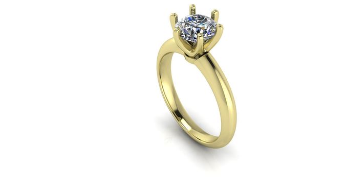 Tiffany Style 1ct Diamond Ring 3D print model