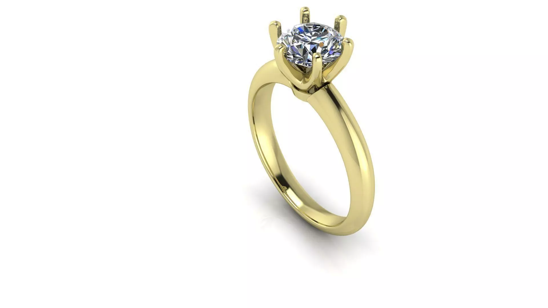 Tiffany Style 1ct Diamond Ring 3D print model