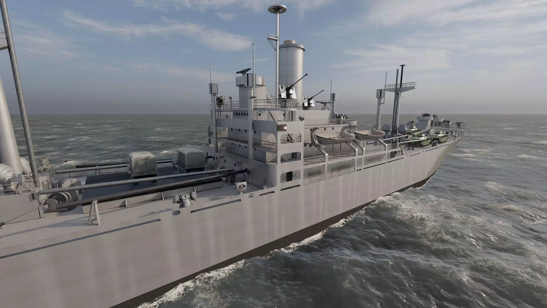 WW2 US NAVY LIBERTY CLASS CARGO SHIP 3D model_11