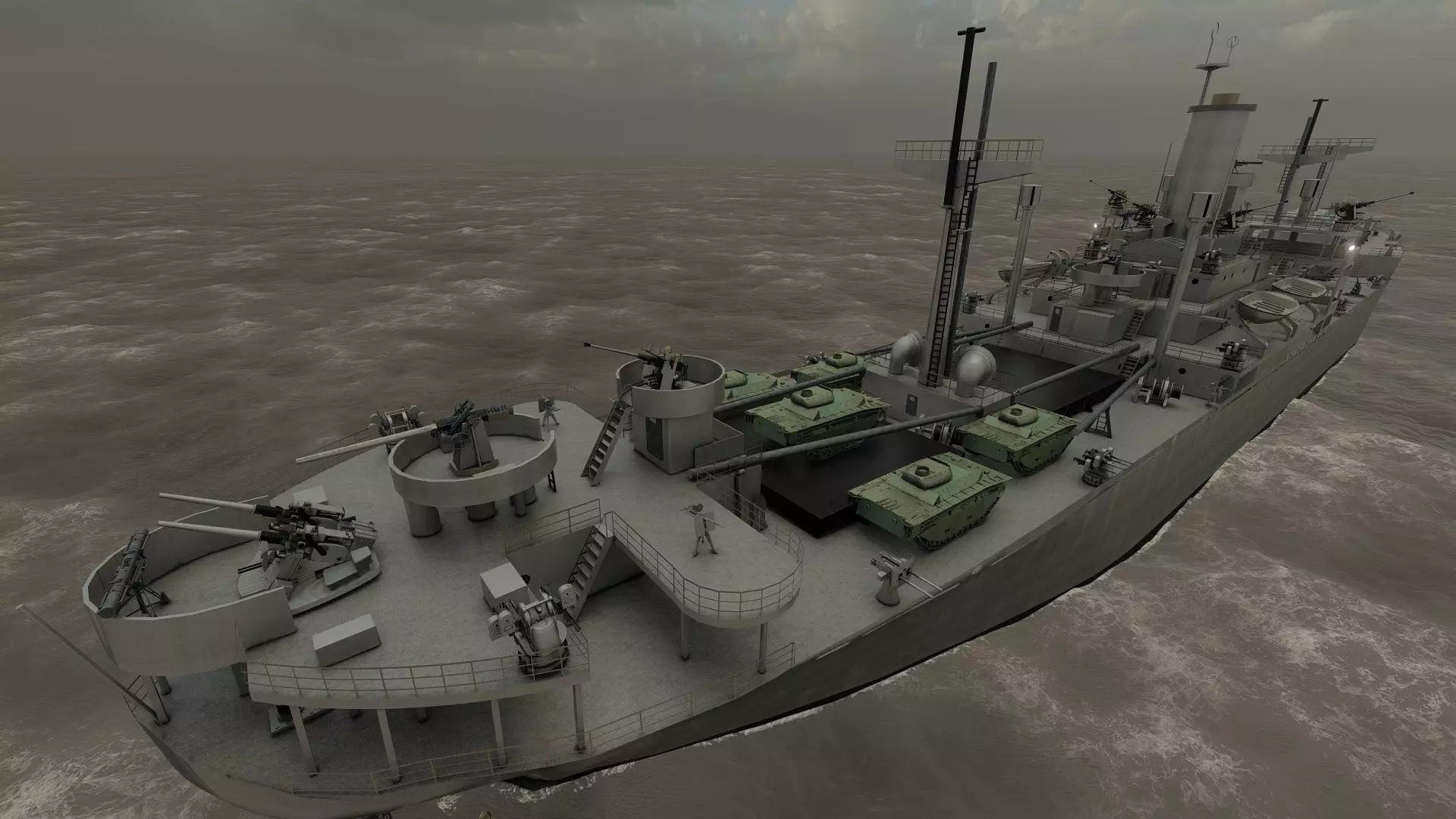 WW2 US NAVY LIBERTY CLASS CARGO SHIP 3D model_42