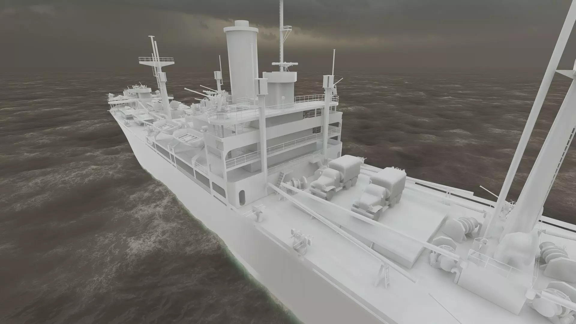 WW2 US NAVY LIBERTY CLASS CARGO SHIP 3D model_48
