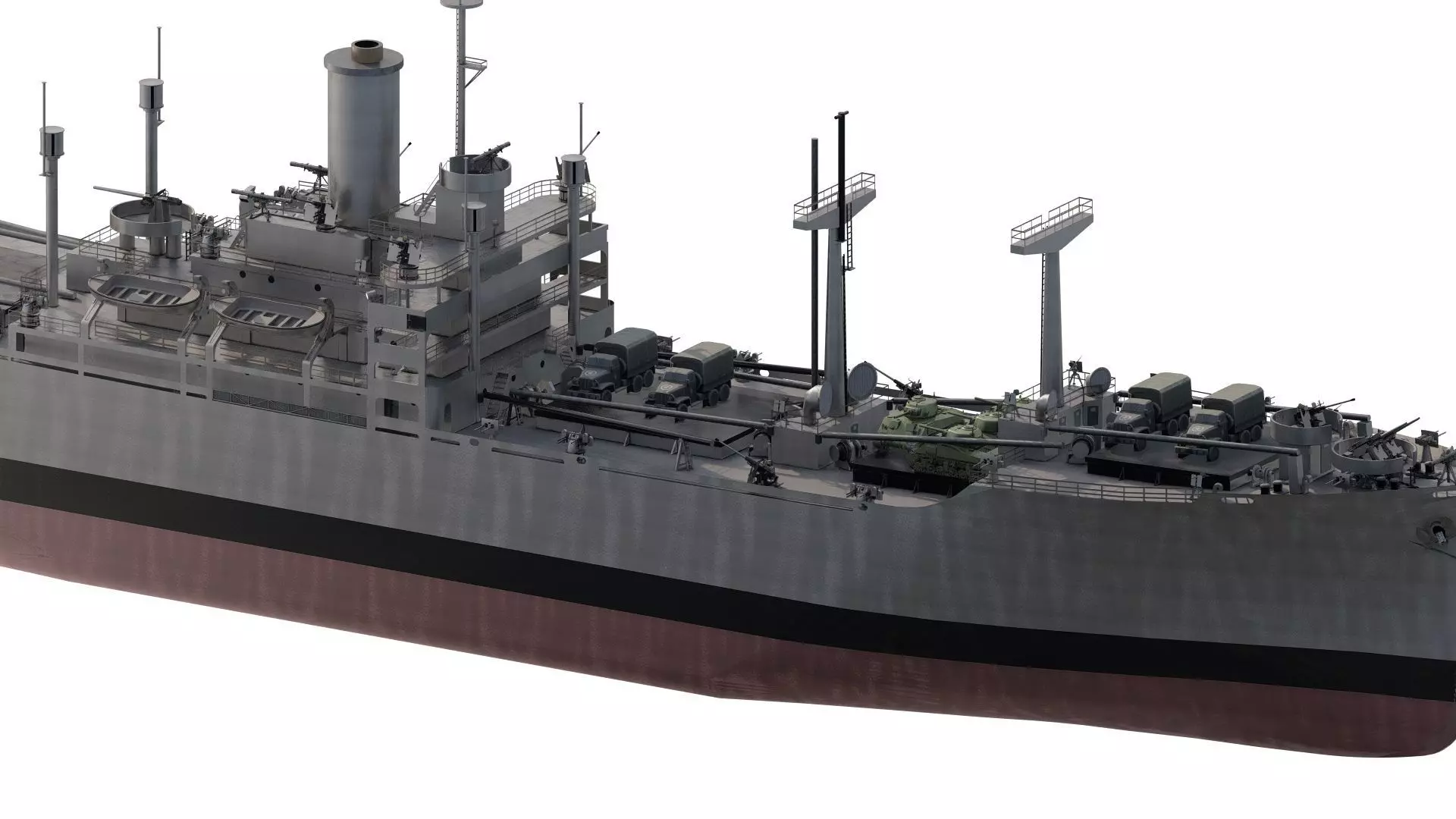 WW2 US NAVY LIBERTY CLASS CARGO SHIP 3D model_4