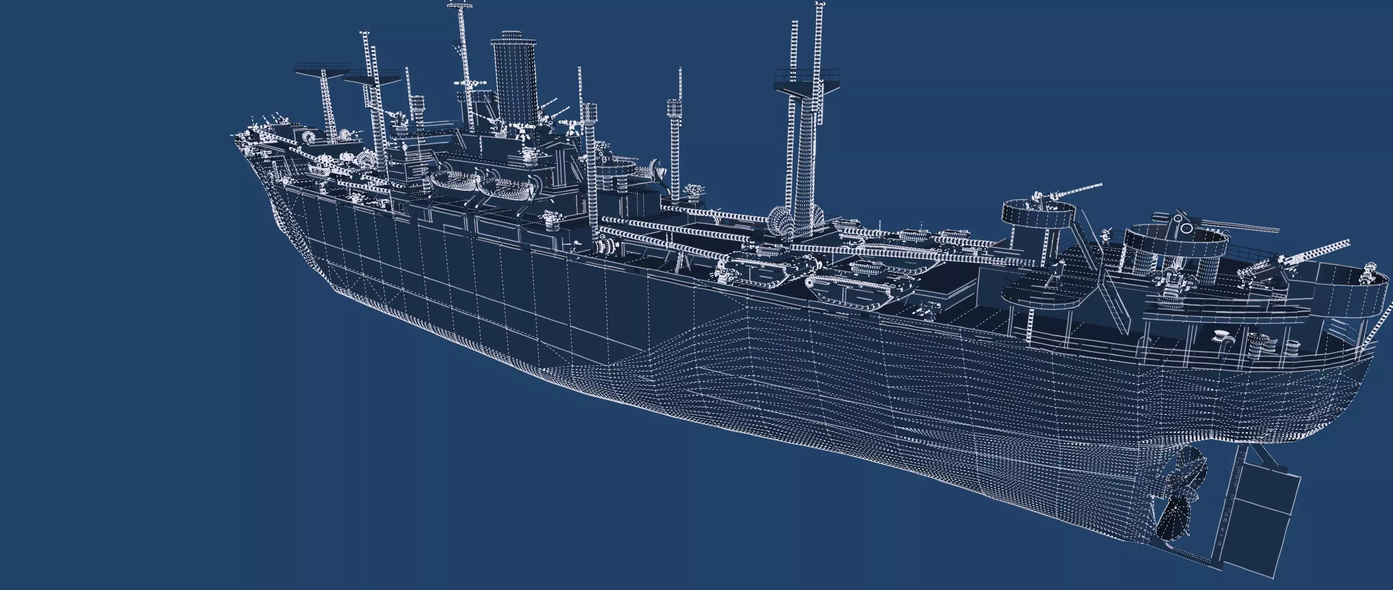 WW2 US NAVY LIBERTY CLASS CARGO SHIP 3D model_51