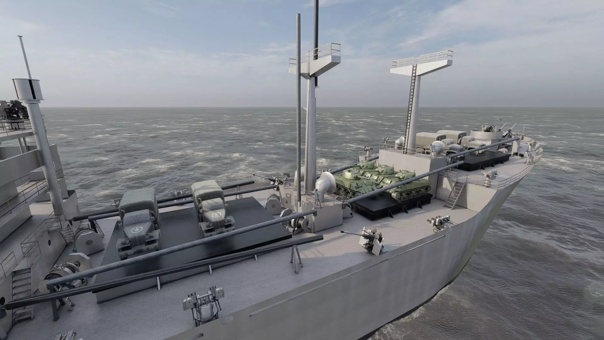 WW2 US NAVY LIBERTY CLASS CARGO SHIP 3D model_22