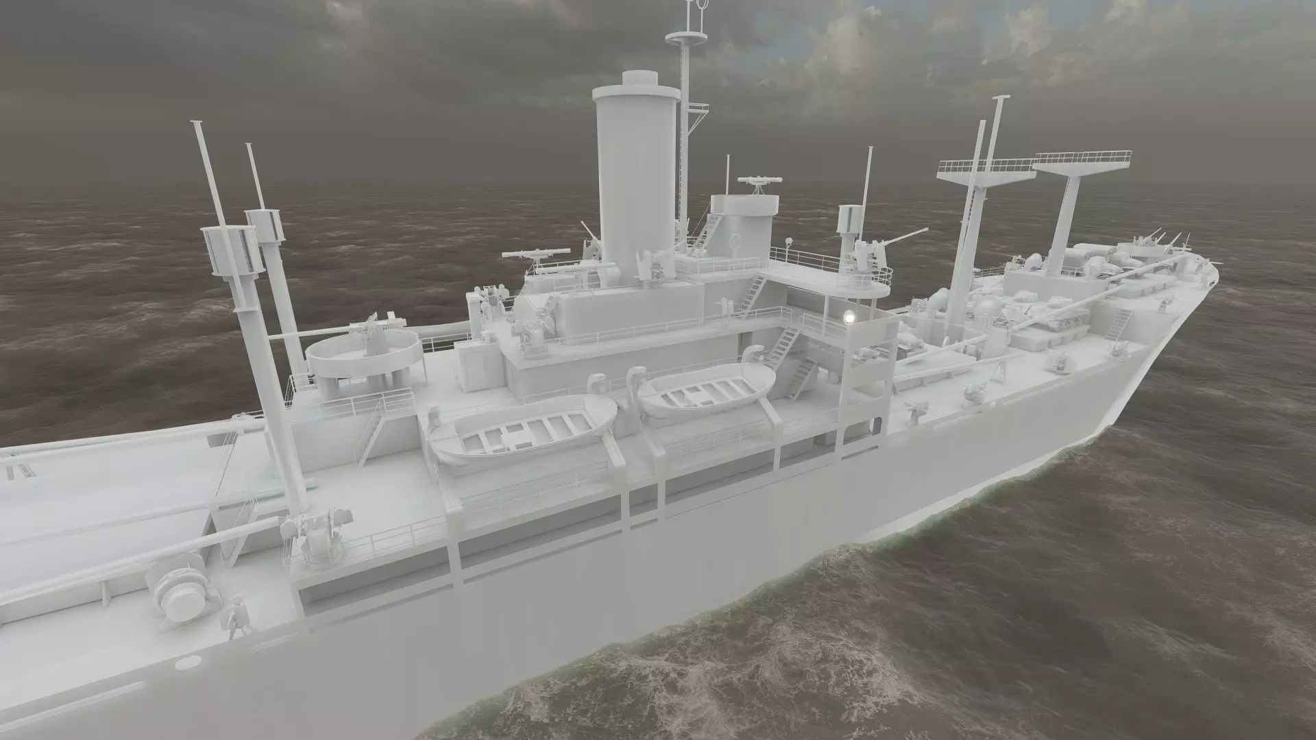 WW2 US NAVY LIBERTY CLASS CARGO SHIP 3D model_45
