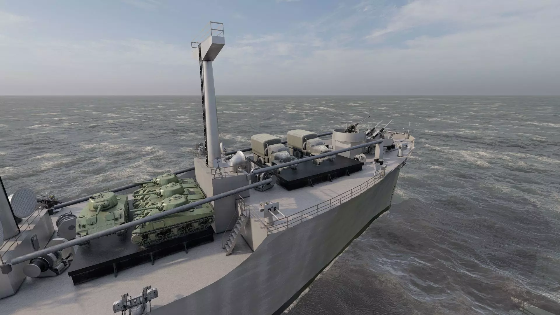 WW2 US NAVY LIBERTY CLASS CARGO SHIP 3D model_23