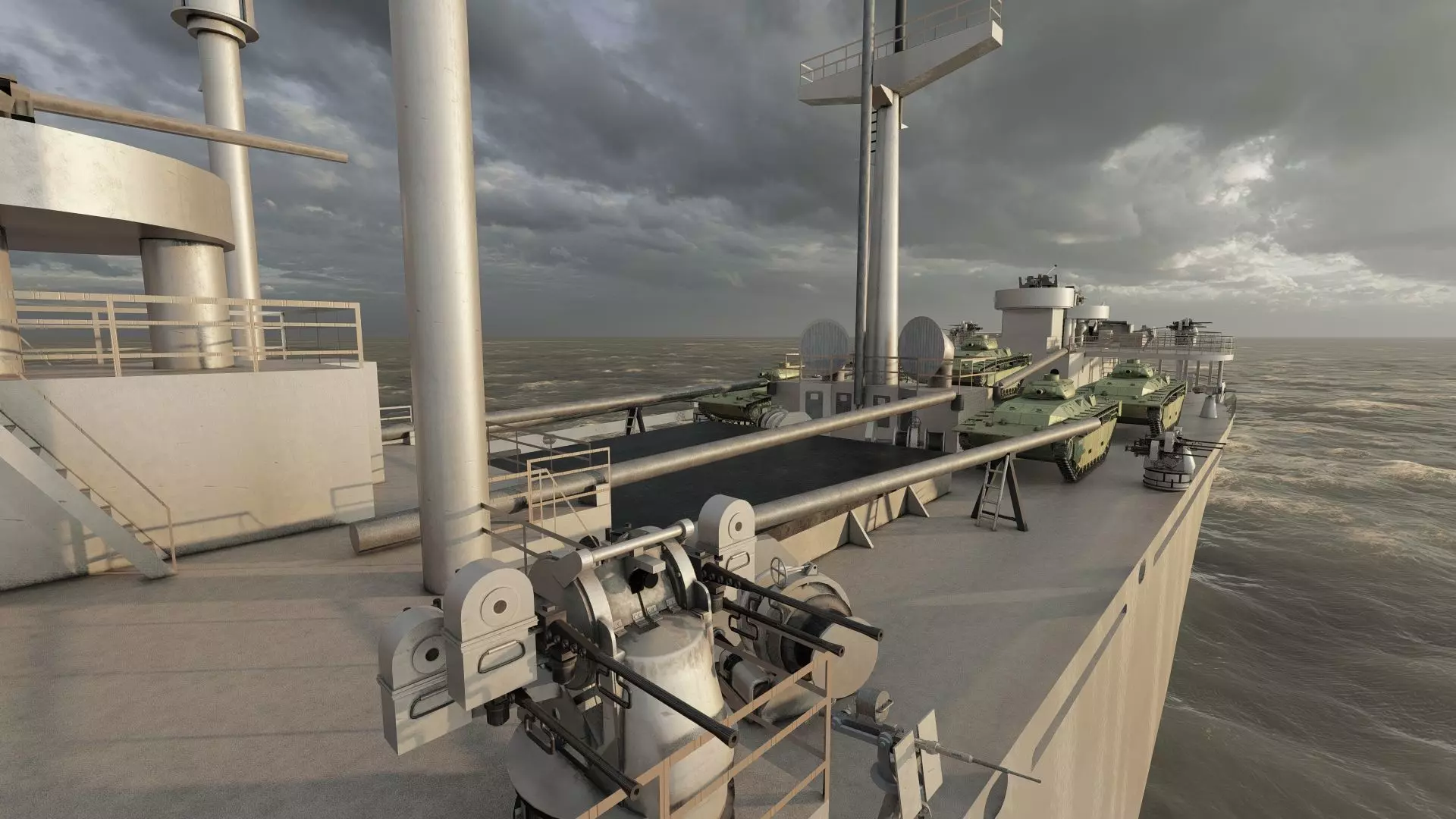 WW2 US NAVY LIBERTY CLASS CARGO SHIP 3D model_35