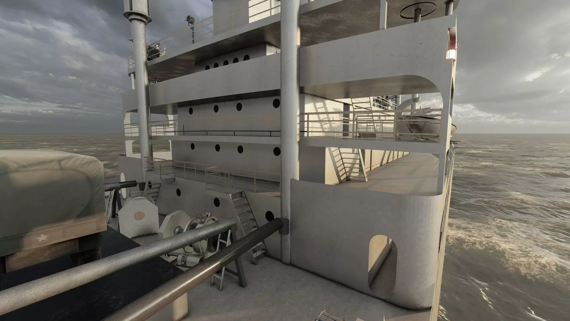 WW2 US NAVY LIBERTY CLASS CARGO SHIP 3D model_32