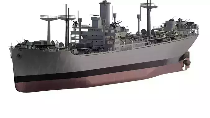WW2 US NAVY LIBERTY CLASS CARGO SHIP 3D model