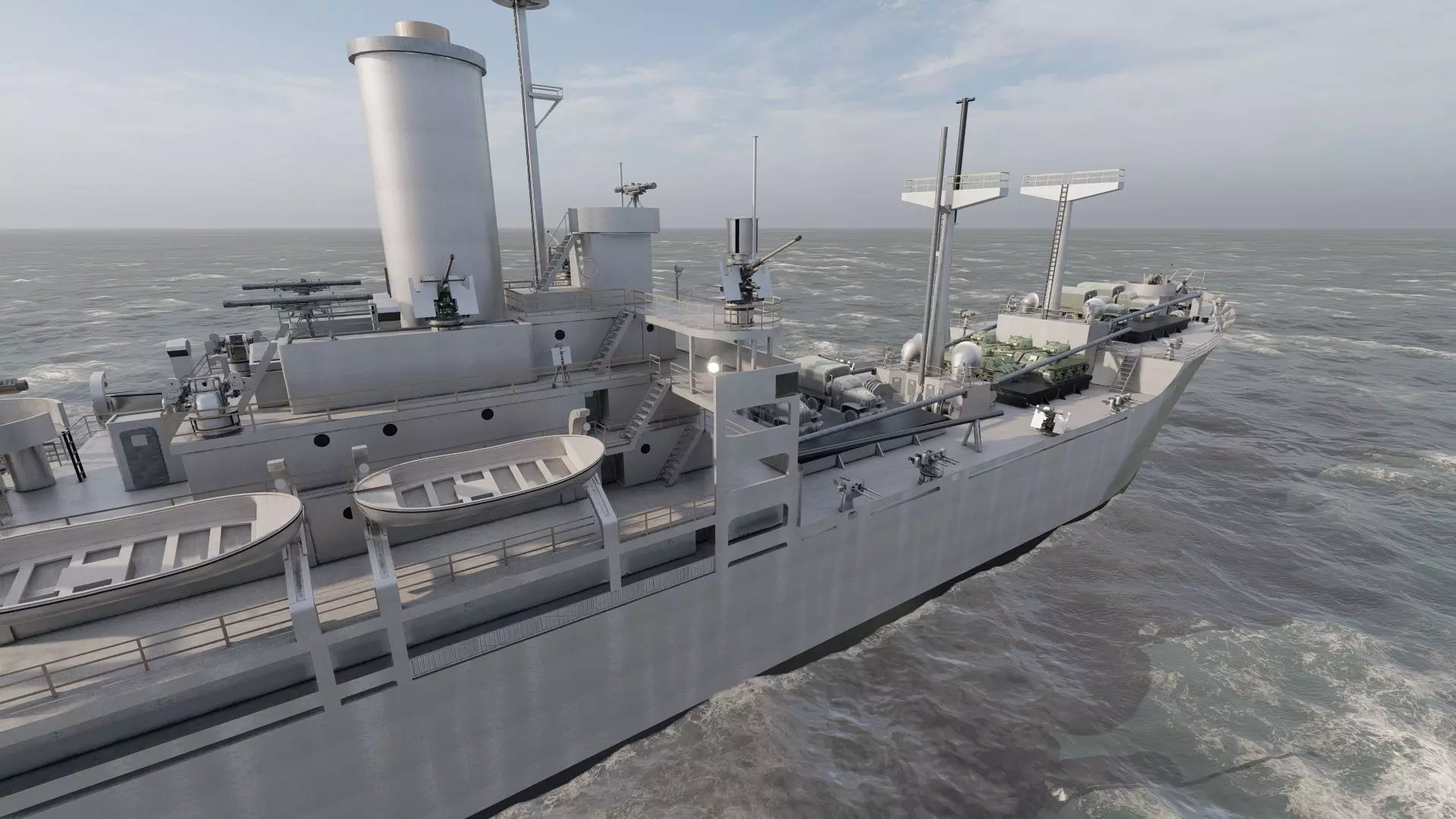 WW2 US NAVY LIBERTY CLASS CARGO SHIP 3D model_21