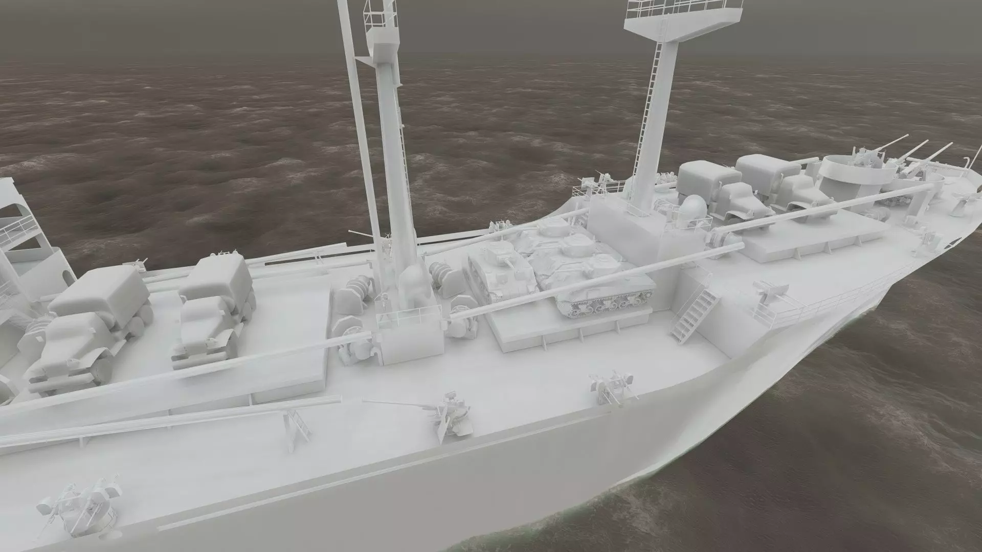 WW2 US NAVY LIBERTY CLASS CARGO SHIP 3D model_47