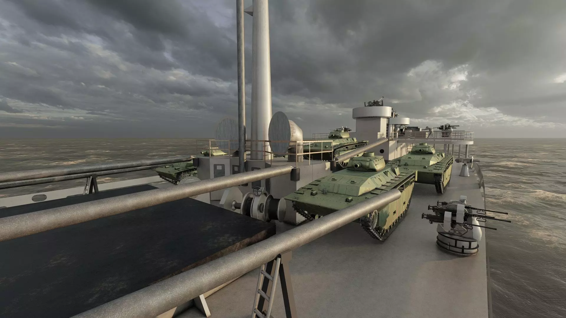 WW2 US NAVY LIBERTY CLASS CARGO SHIP 3D model_36