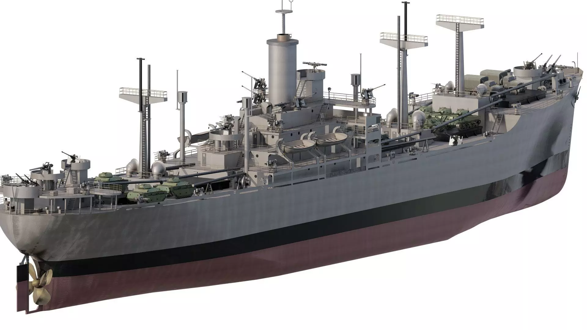 WW2 US NAVY LIBERTY CLASS CARGO SHIP 3D model_5
