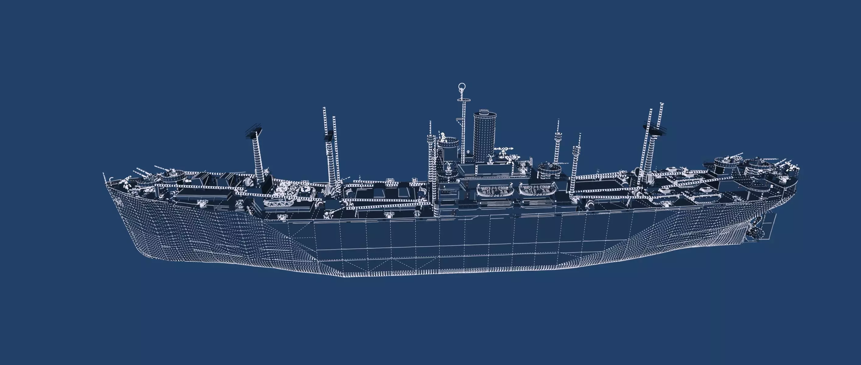 WW2 US NAVY LIBERTY CLASS CARGO SHIP 3D model_49
