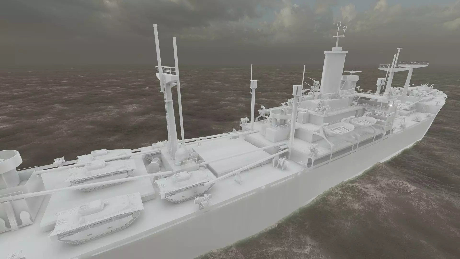 WW2 US NAVY LIBERTY CLASS CARGO SHIP 3D model_44