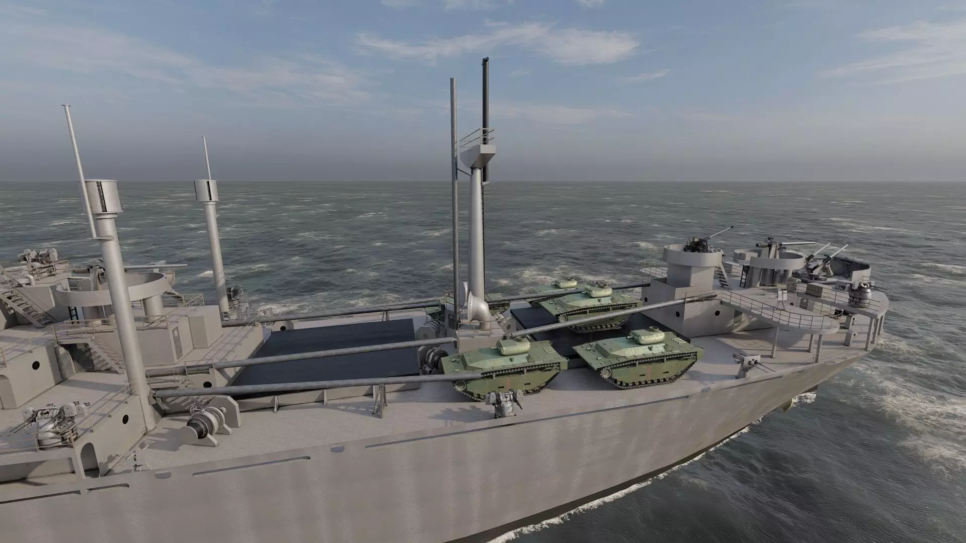 WW2 US NAVY LIBERTY CLASS CARGO SHIP 3D model_14