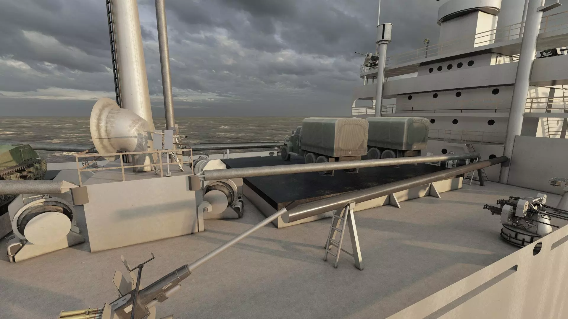 WW2 US NAVY LIBERTY CLASS CARGO SHIP 3D model_31